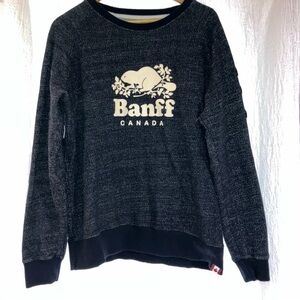 Roots Banff Canada Dark Salt and Pepper Crewneck Sweatshirt